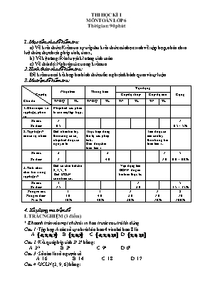 Thi học kì I môn Toán lớp 6